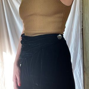 Black velvet vintage high waisted pants
